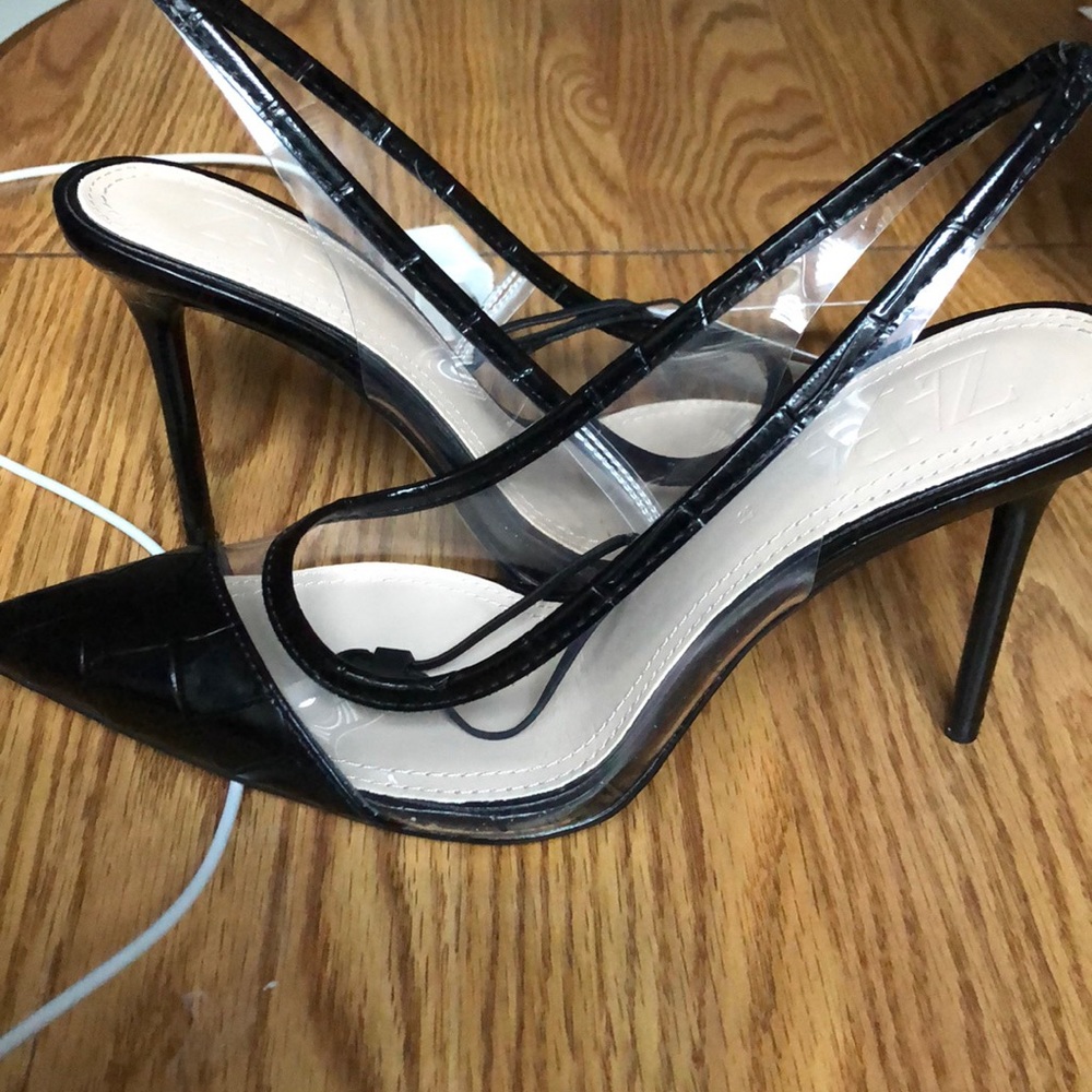 Snake black Sandal heels